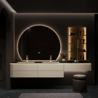 Luxury Organic Circle Backlit 4/6 Moon Wall Mirror