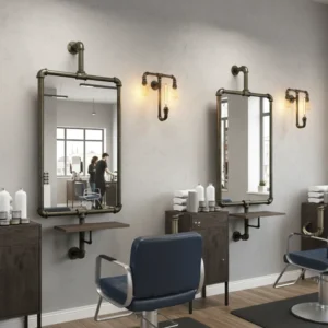 Retro Design Water Pipe Wall / Floor Beauty & Hair salon Mirror