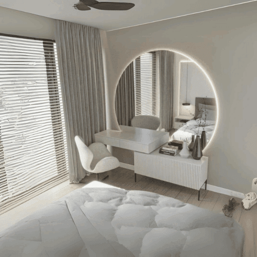 Luxury Organic Circle Backlit 4/6 Moon Wall Mirror photo review