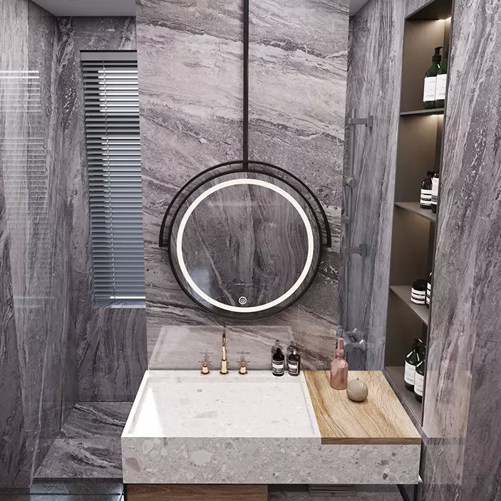 Modern Hanging Oval Bathroom LED Mirror