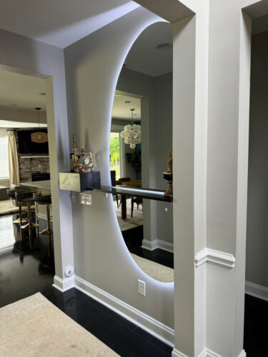 Mi- Mirror Elegance Luxury Half Moon Glow Semi Circle Backlit Wall Bathroom Mirror photo review