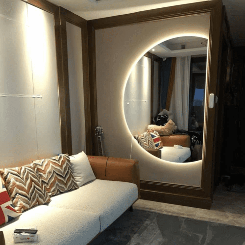 Elegance Luxury Half Moon Glow Semi Circle Backlit Wall Bathroom Mirror photo review
