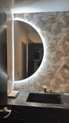 Elegance Luxury Half Moon Glow Semi Circle Backlit Wall Bathroom Mirror photo review
