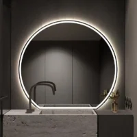 Stylish Semi Circle Smart LED 5/6 Moon Mirror