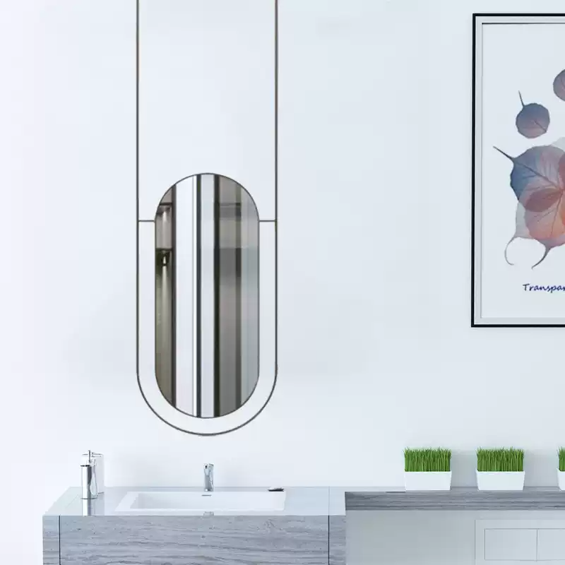 Polished Double Sided Framed Oval Bathroom Mirror