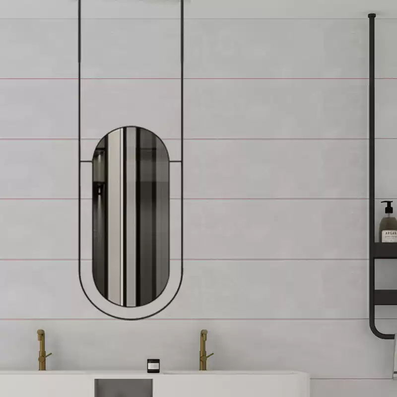 Sleek Double Sided Framed Oval Bathroom Mirror