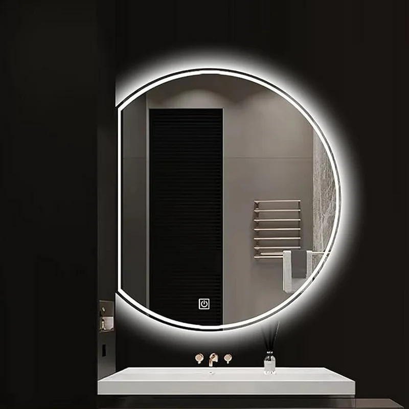 Polished Semi Circle Smart LED 5/6 Moon Mirror