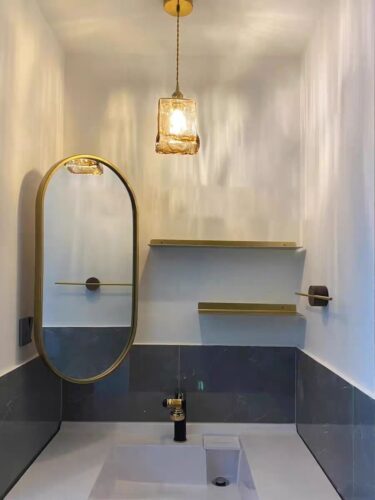 Mi-Mirror Black Oval Corner Bathroom Mirror photo review