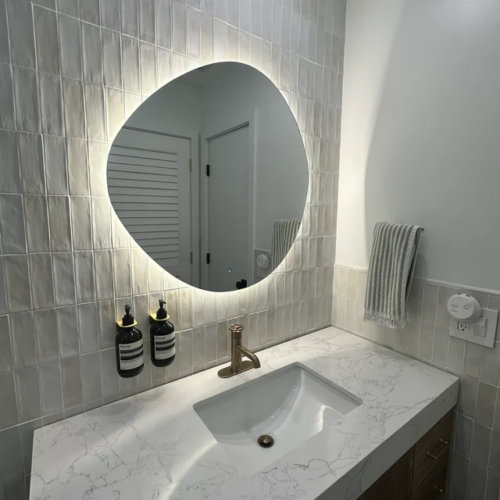 Mi-Mirror Japandi Backlit Irregular Bathroom Mirror photo review