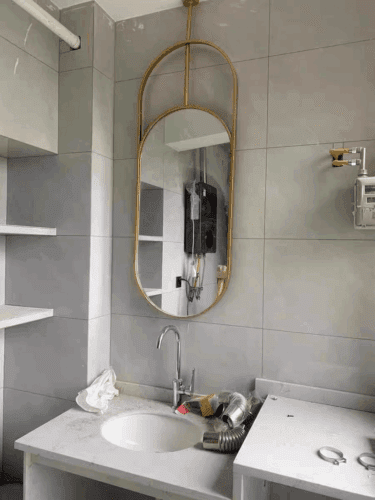 Oval Shape One Sided Hanging Bathroom Mirror photo review