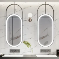 Popular Oval Shape One Sided Hanging Bathroom Mirror