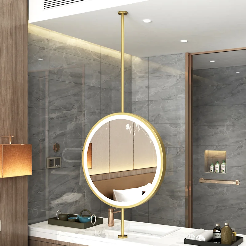Stylish Round Hanging LED One Sided Mirror
