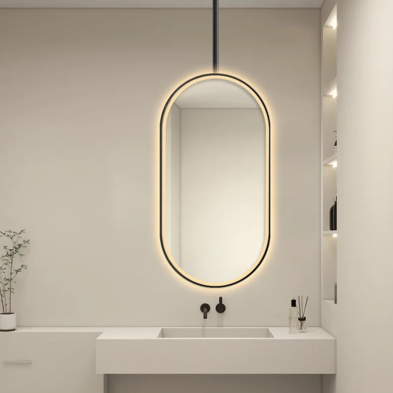 Stylish Oval Hanging Bathroom Mirror