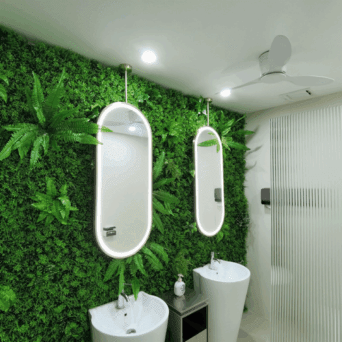 Premium Build Oval Hanging Bathroom Mirror