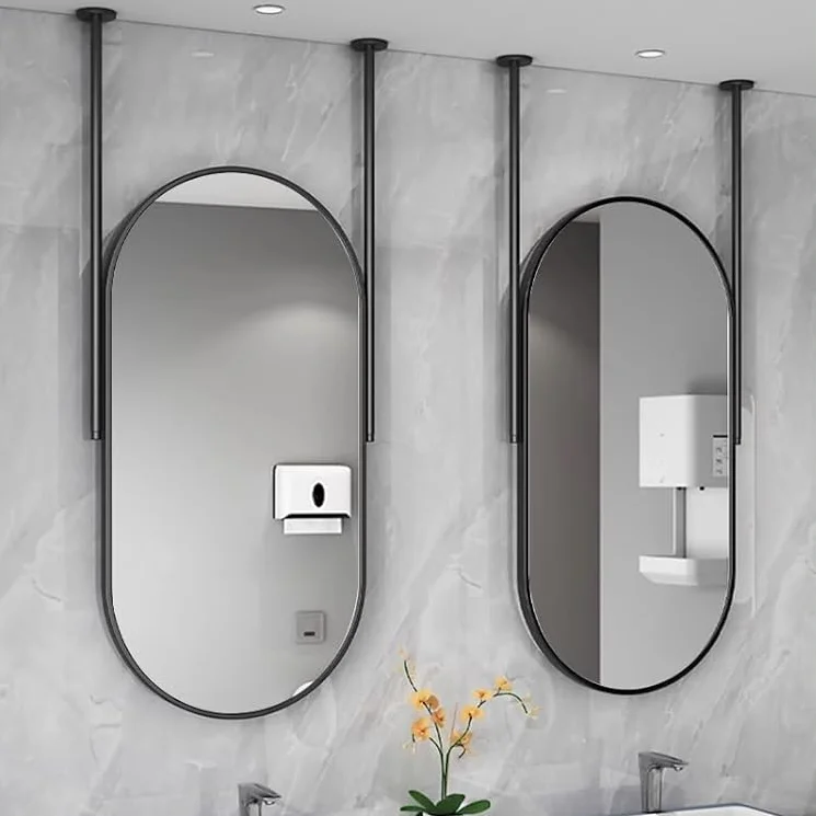 Supreme Black Oval Shape Hanging Mirror