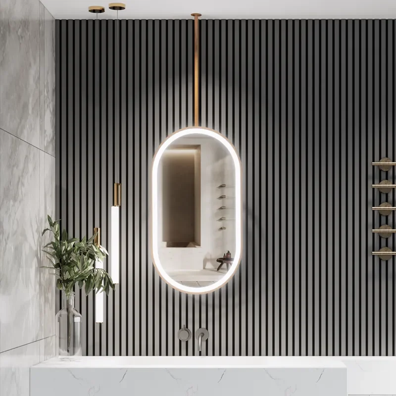 Classic Style Oval Hanging Bathroom Mirror