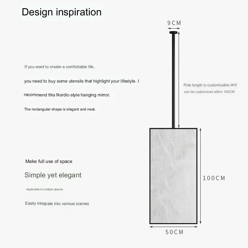 Sleek Hanging Rectangle Mirror