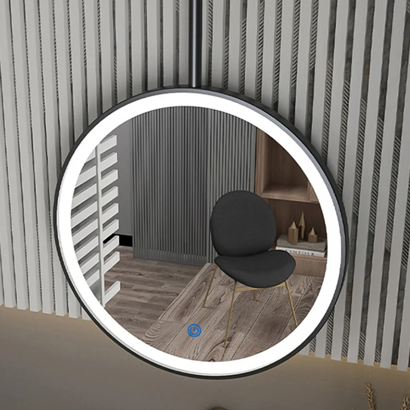 Contemporary Double Sided LED Ring Hanging Mirror