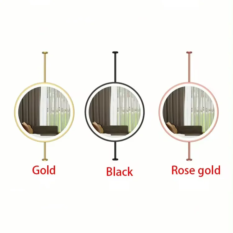 Trendy Round Hanging LED One Sided Mirror