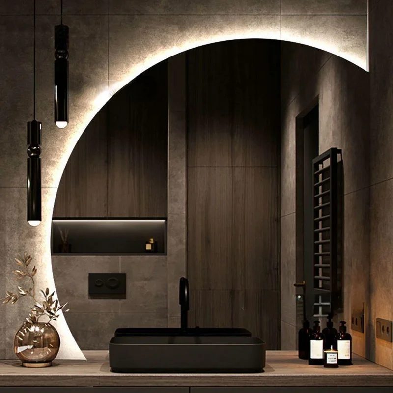Exquisite Backlit Bathroom Vanity Moon Mirror