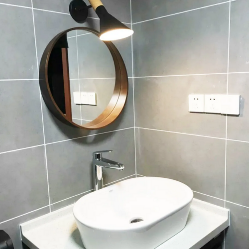 Mi-Mirror Round Wooden Bathroom Mirror photo review