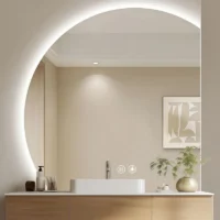 Luxury Backlit Bathroom Vanity Moon Mirror