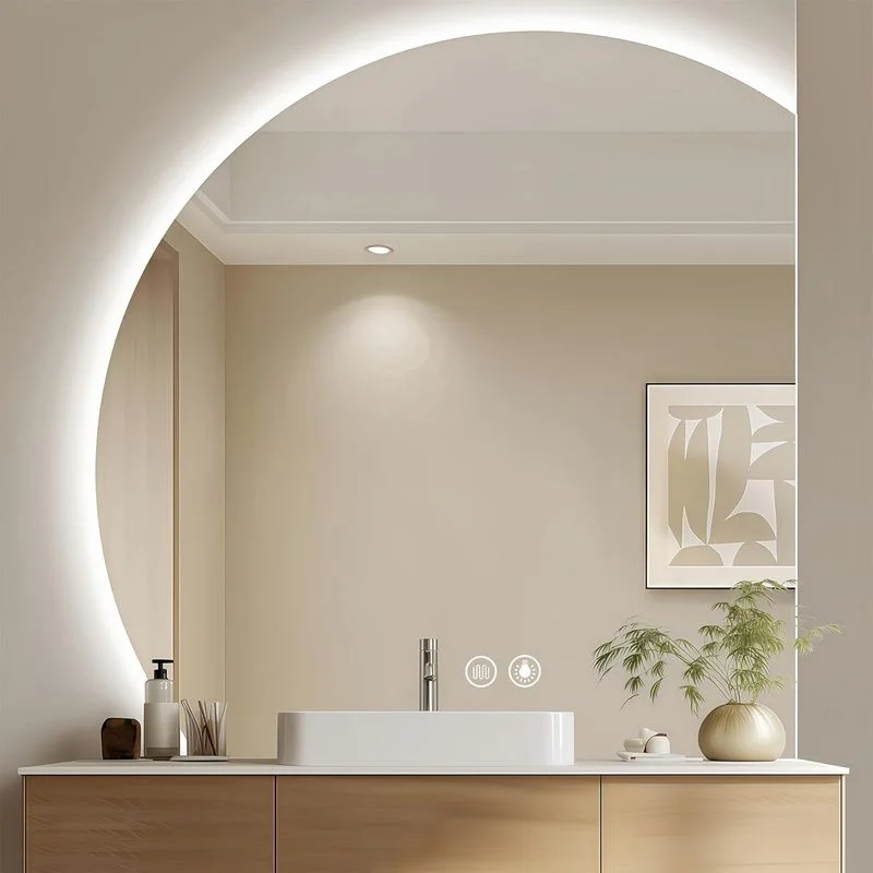 Luxury Backlit Bathroom Vanity Moon Mirror