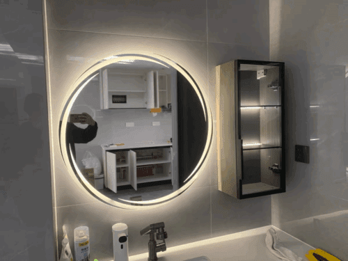 Stylish LED Strip Round Bathroom Mirror photo review