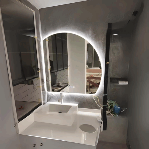 Timeless Backlit Bathroom Vanity Moon Mirror