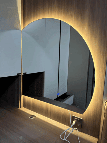 Pristine Backlit Bathroom Vanity Moon Mirror