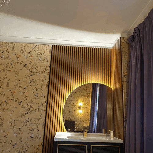 Sleek Backlit Bathroom Vanity Moon Mirror