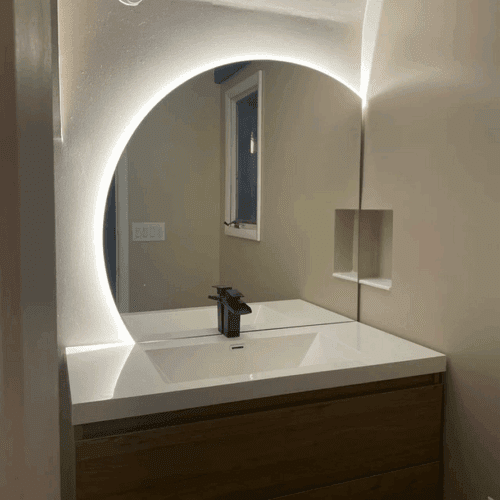 Radiant Backlit Bathroom Vanity Moon Mirror