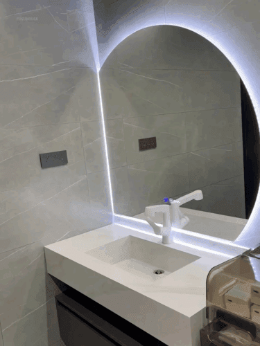 Backlit Bathroom Vanity 4/6 Moon Mirror photo review