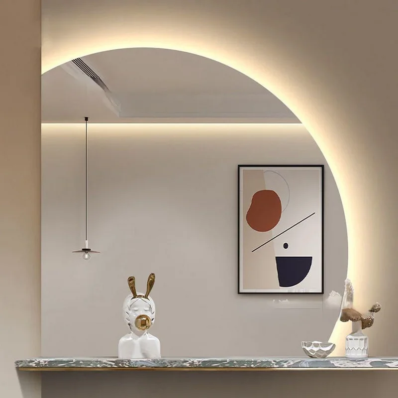 Vibrant Backlit Bathroom Vanity Moon Mirror