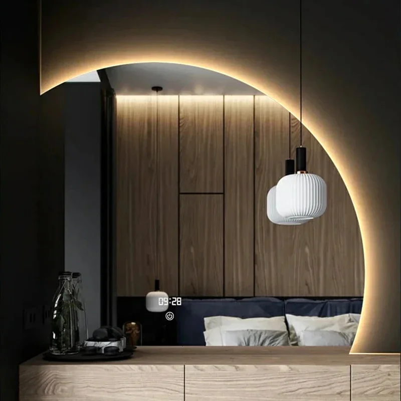 Warm-lit Half Moon 4/6 Backlit Mirror