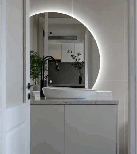 Contemporary Half Moon 4/6 Backlit Mirror