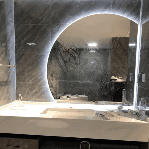 Stylish Half Moon 4/6 Backlit Mirror