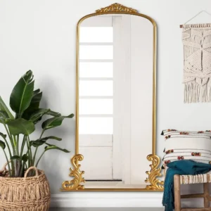 Limited Edition Mi-Mirror Gold Retro Carved Arched Mirror