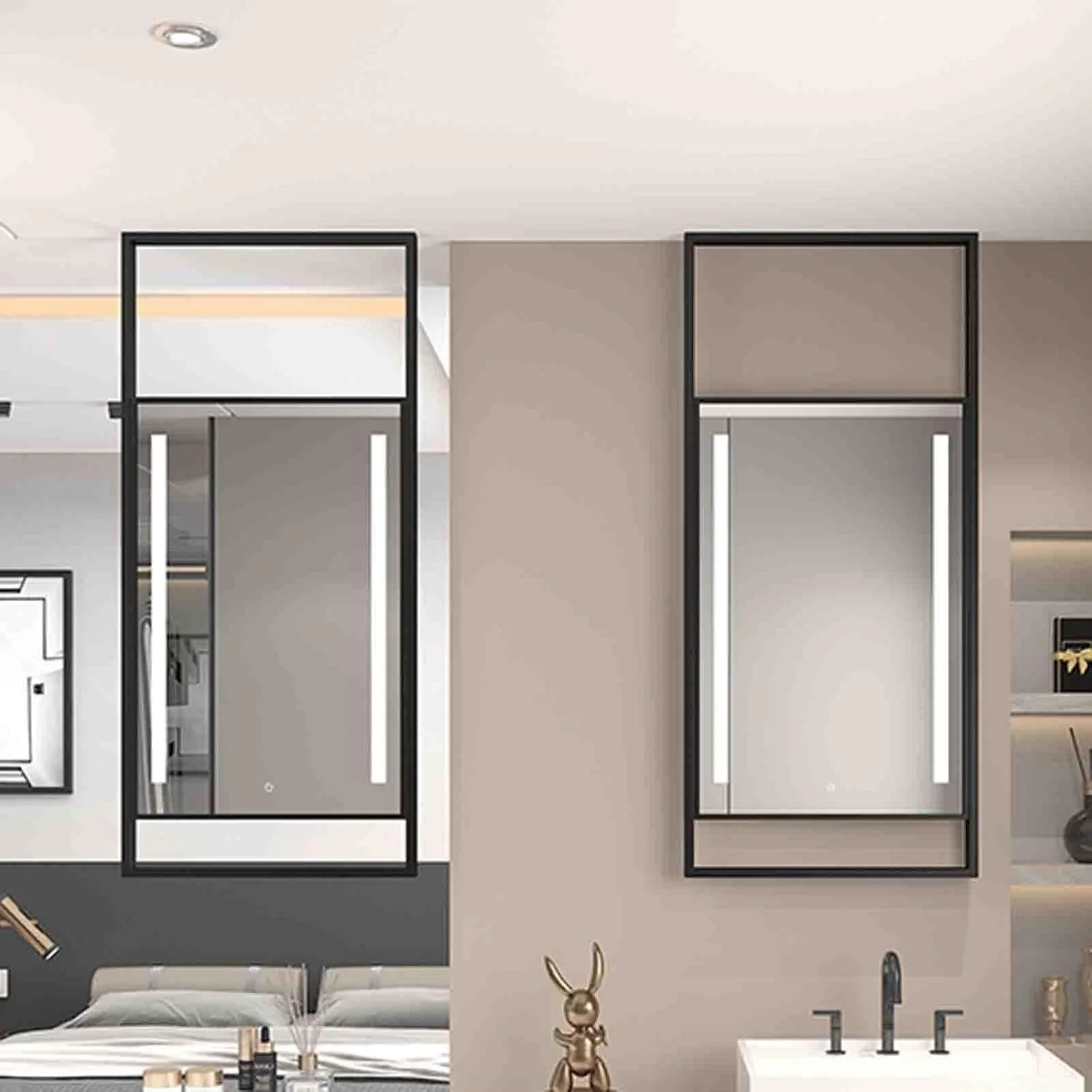 Best Vertical LED Strip Hanging Rectangle Mirror