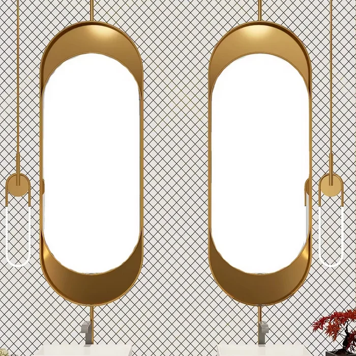 Modern Jewelry LED Oval Hanging Mirror