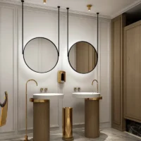 Round Backlit Hanging Mirror