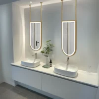 Elegant Frame Suspension Oval LED Bathroom Mirror