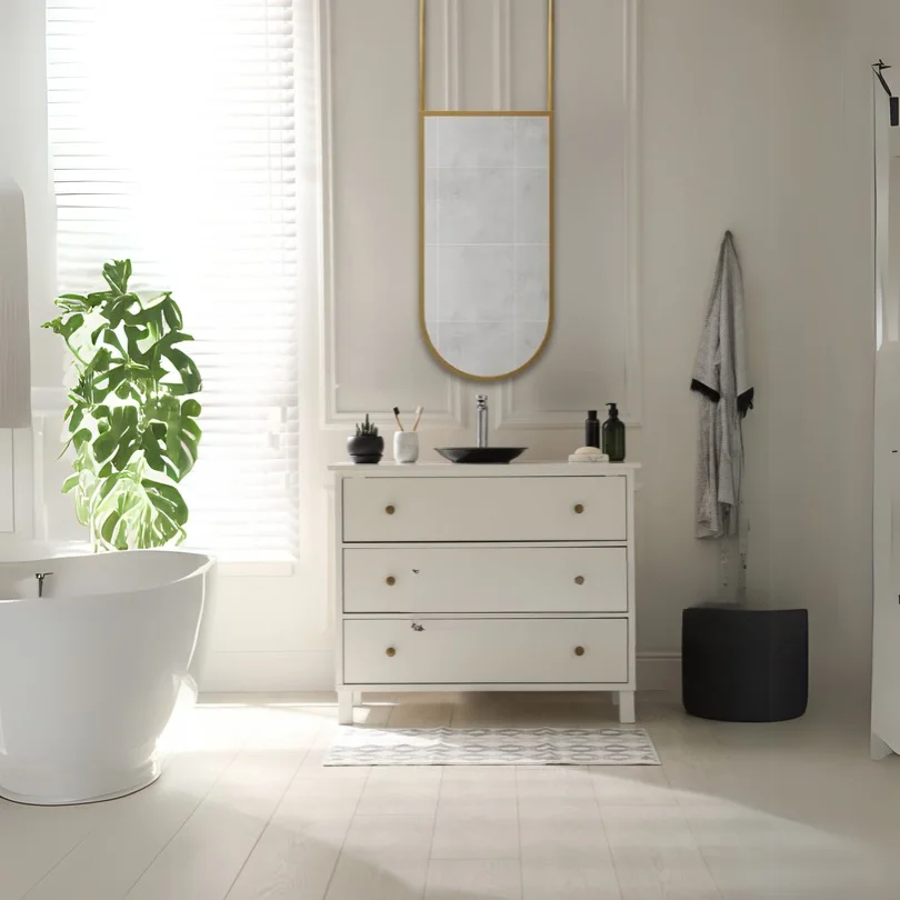Premium Frame Suspension Oval LED Bathroom Mirror