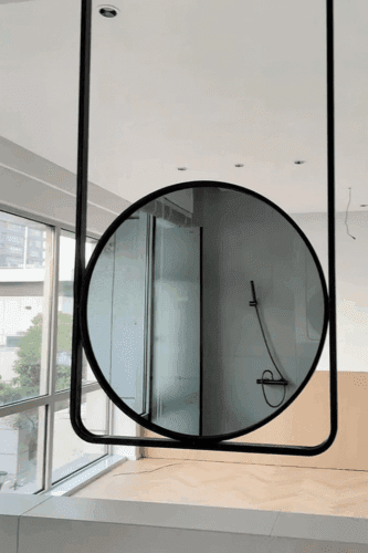 Elegant Geometric Hanging Mirror photo review