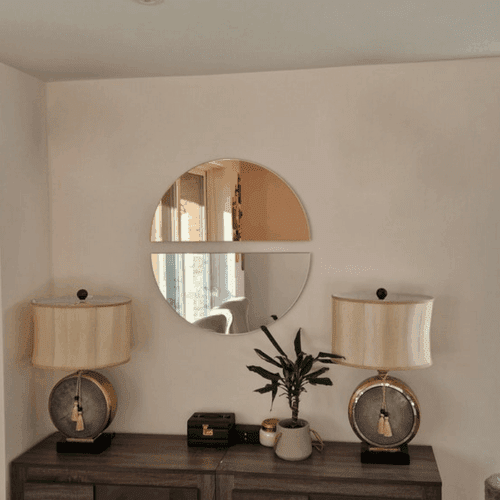 Framed Half Moon Backlight Wall Bathroom Mirror photo review