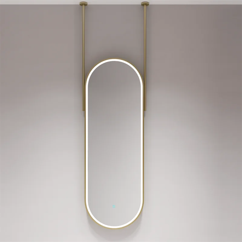 Stylish Long Oval Hanging Hotel LED Mirror