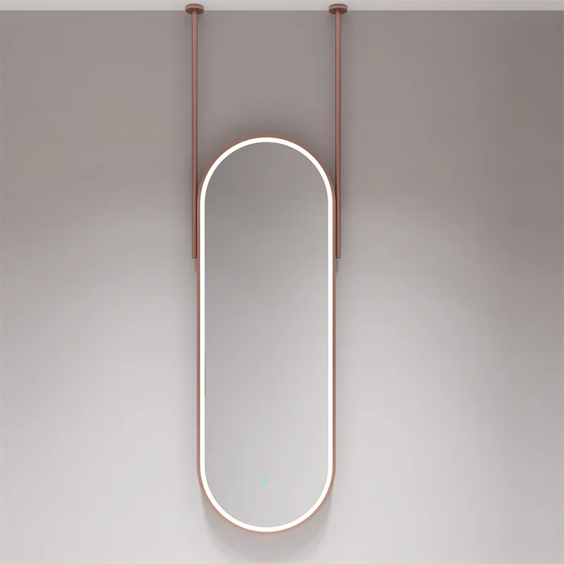 Elegant Long Oval Hanging Hotel LED Mirror