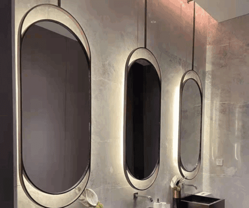 Elegant Gold Frame Oval Hanging Mirror photo review