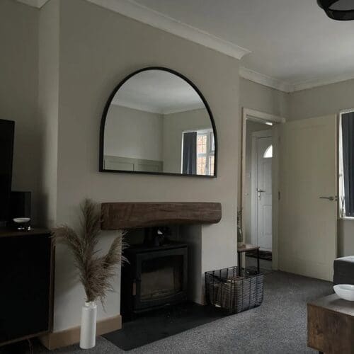 Polished Arch Half Moon Vanity Mirror