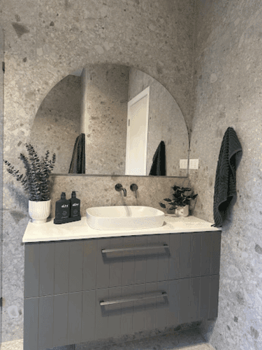 Pristine Arch Half Moon Vanity Mirror